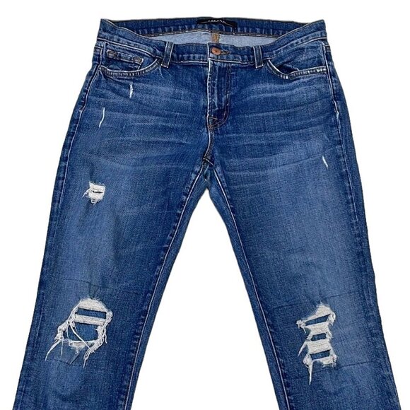 J Brand Villian Jeans Skinny Distressed Denim Blue Size 28 - Picture 2 of 12